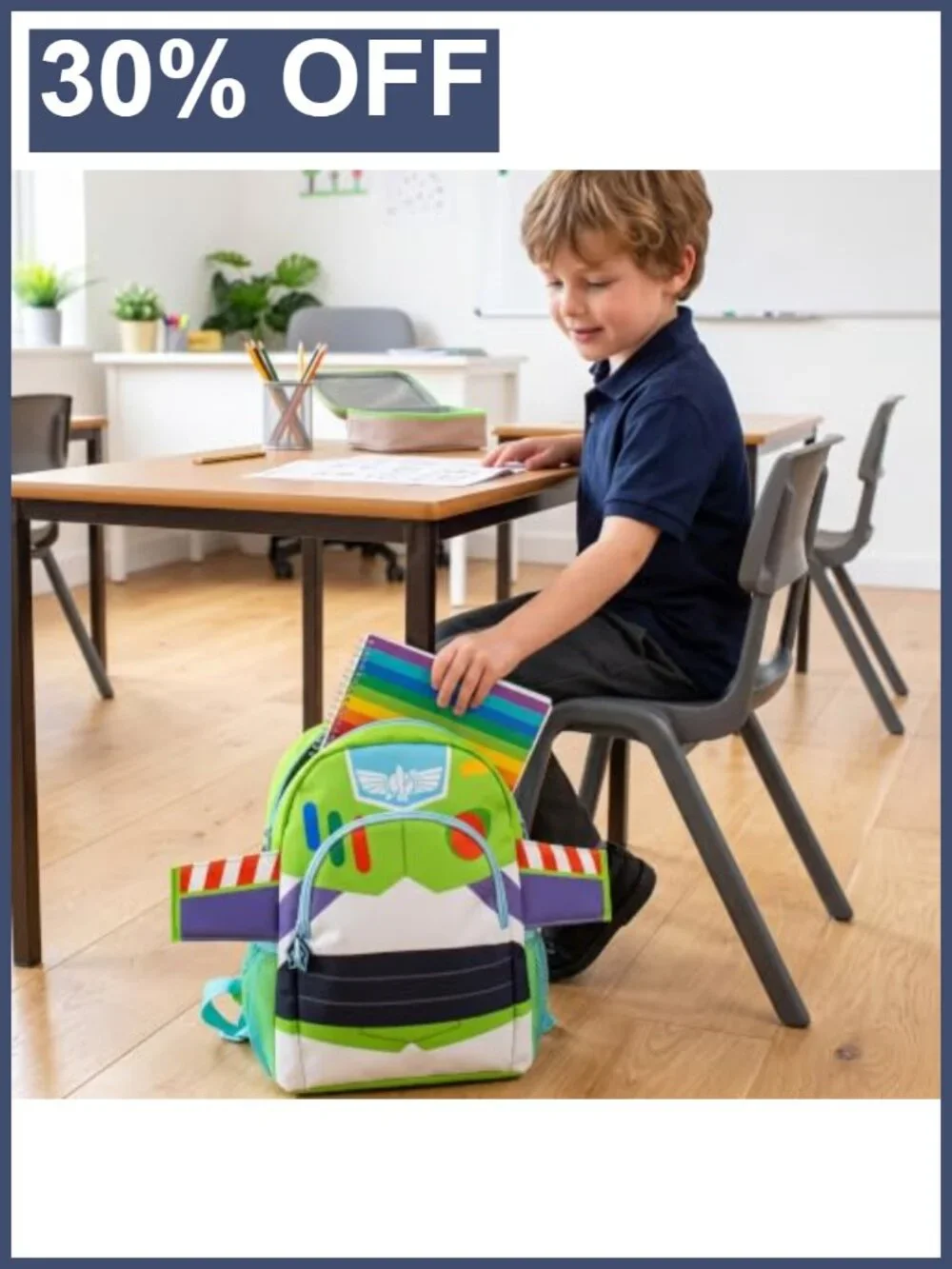 Disney Buzz Lightyear Kids Backpack Toy Story with Wings Daypack